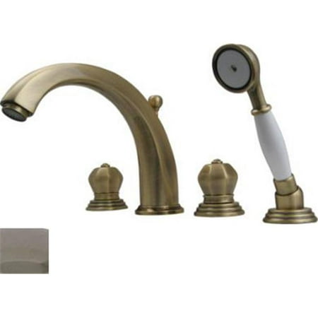 Whitehaus WHLX78430-BN-PVD Metrohaus 5 7/8-Inch Tub Spout with No Diverter Brushed Nickel-Pvd 